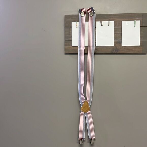 Custom Leather Craft Americana Adjustable No. 110 Suspenders Silver-Tone Clips - Picture 6 of 15